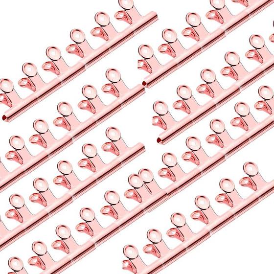 Imagem de 24pç Clips Curve Nail Pincher Pinça Unha Aço Rose