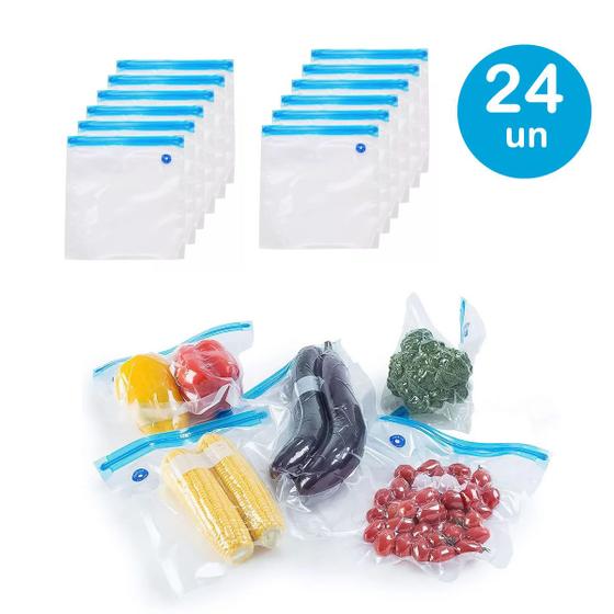 Imagem de 24un sacos vácuo organizador conservar alimentos embalagem P