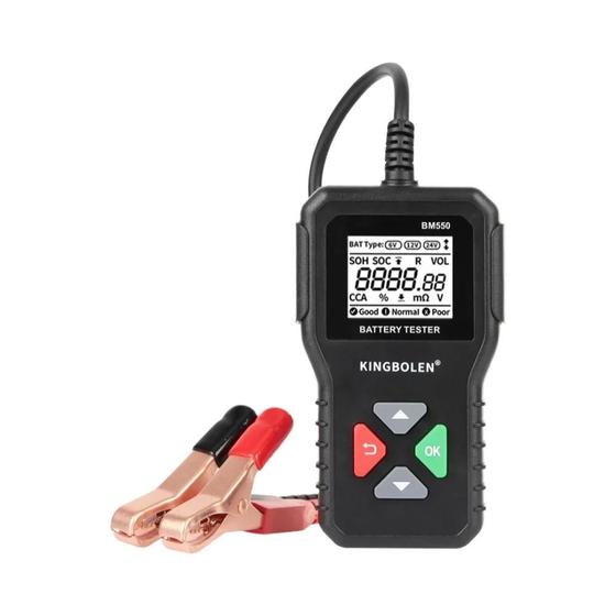 KINGBOLEN BM580 Testeur De Batterie De Voiture 6 V 12 V, Testeur De Tension 100-2000 CCA - Analyseur De Batterie Numérique De Précision - Testeur De Système De Chargement/de Démarrage Pour Voitures