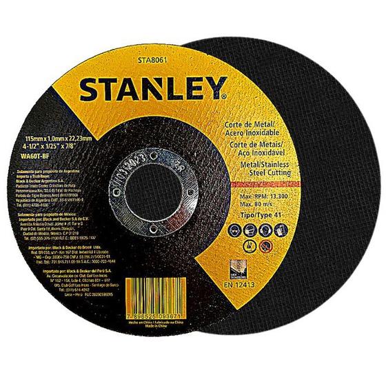 Imagem de 25 discos de corte fino metal/inox 4 Pol 1MM STANLEY STA8061