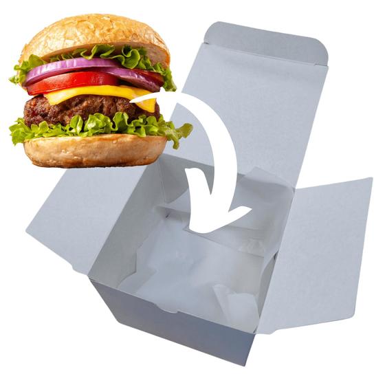 Imagem de 25 Embalagem Box Hamburguer Delivery + 25 Papel Antigordura + 25 Reforço de Fundo