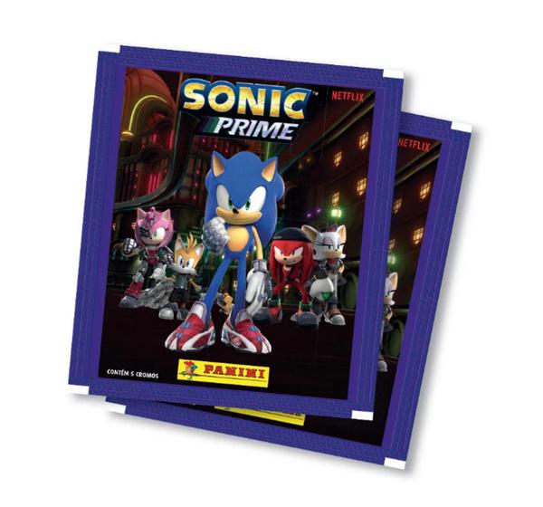 Imagem de 25 Figurinhas Sonic Prime, Panini = 5 Envelopes