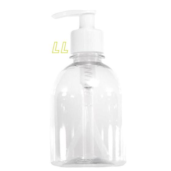 Imagem de 25 Frasco Pet Cristal 250ml Sabonete Alcool Gel Válvula Pump