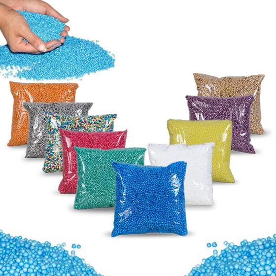 Imagem de 25 Litros Isopor (Pérola) Bolinha Slime Artesanato Coloridos