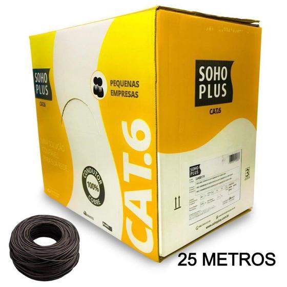 Imagem de 25 Metros De Cabo Rede Cat6 SohoPlus Furukawa 100% Cobre