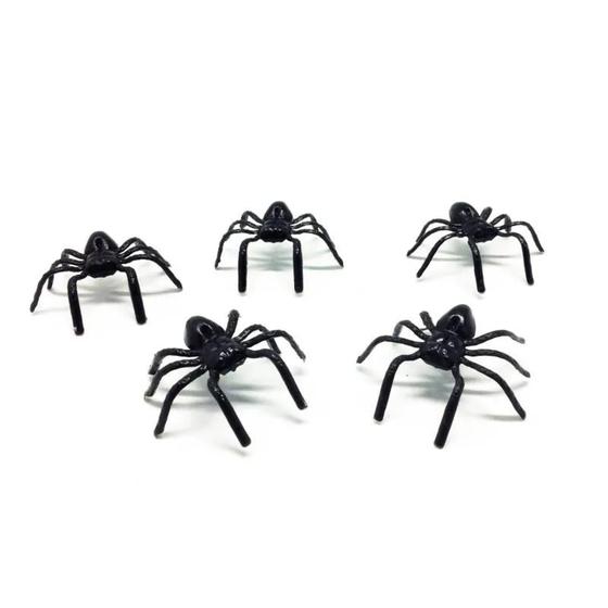 Imagem de 25 Mini aranhas pretas de plástico