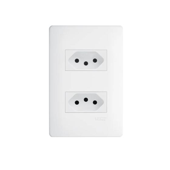Imagem de 25 Tomadas Dupla Padrão 2P+T Distanciadas 10A/250V Habitat - FAME