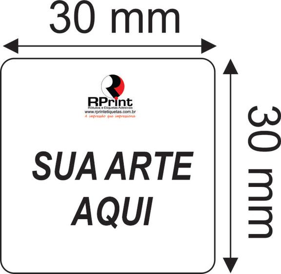 Imagem de 250 Etiqueta Adesivo Rótulo em Bopp Personalizado 3x3 cm