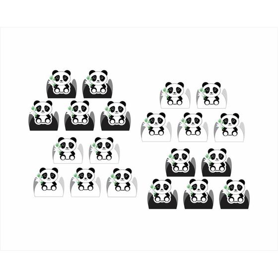 Imagem de 250 Forminhas 4 pétalas p/ doces Panda (preto e branco) - Envio Imediato