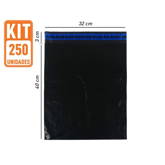 Imagem de 250 Sacos Envelope Plástico Segurança Embalagem ECO 32X40 cm