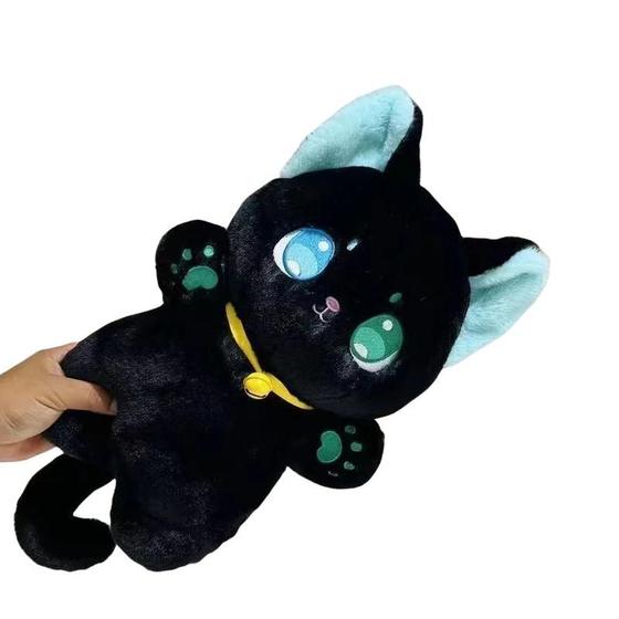 Imagem de 25cm Preto Branco Gato Brinquedo De Pelúcia Boneca Animal De Pelúcia Para Crianças Meninas Presente