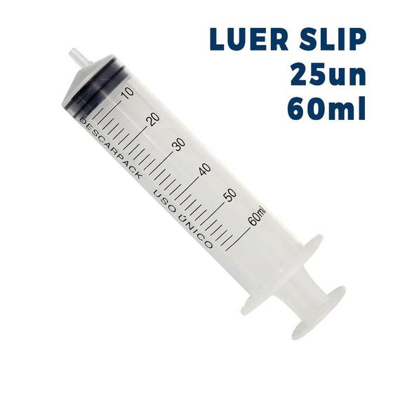 Imagem de 25un 60mL Seringa Descartável Bico LUER SLIP - Descarpack