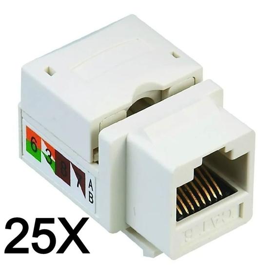 Imagem de 25x Conector Keystone Cat5E Fêmea Rj45 Tomada Original