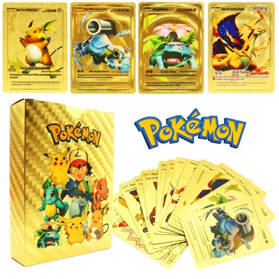 Imagem de 27 Cartas de Pokemon Gold Ouro Cartinhas Douradas