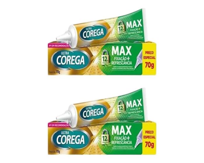 Imagem de 2Cx Creme Fixador De Dentadura Corega Ultra Menta De 68g Cd