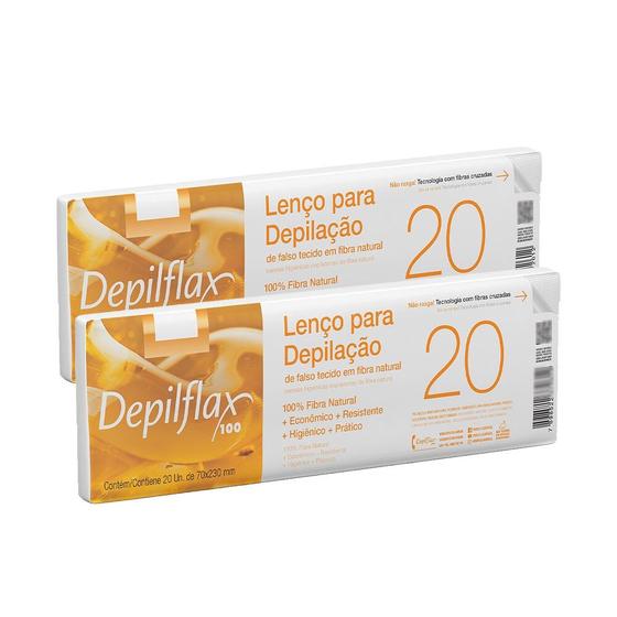Imagem de 2cx Lenço para Depilação 20 unidades Depilflax 7x23cm