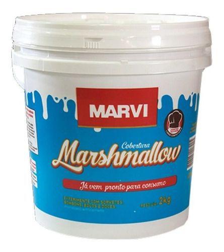 Imagem de 2kg Cobertura Recheio De Marshmallow Marvi - Balde