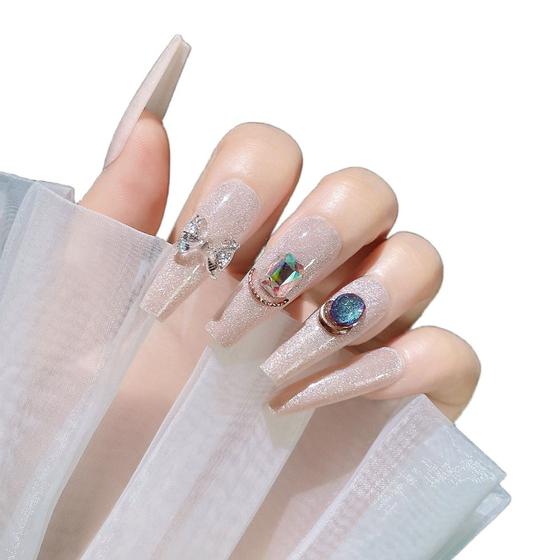 Imagem de 2pcs Premium Diamond Cat's Eye Nail Art, Borboleta Acabada