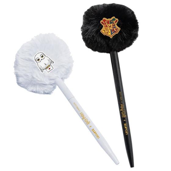 Imagem de 2Un Caneta Pompom Corpo em Metal Harry Potter Patch de Hogwarts e Edwiges