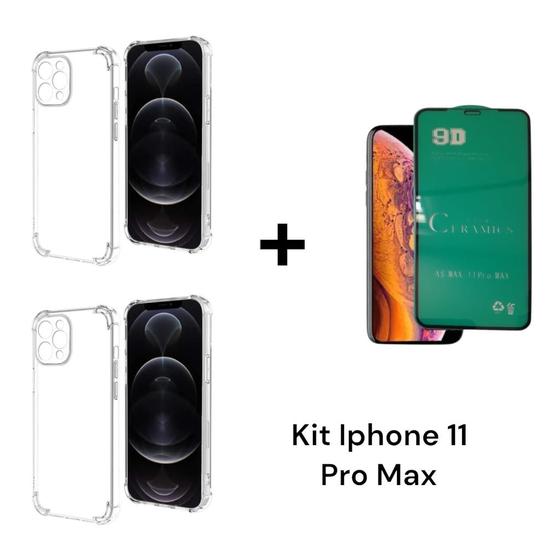 Imagem de 2UN Capinha Anti Impacto Transparente + 1UN Película 9D De Cerâmica Para Iphone 11 PRO MAX