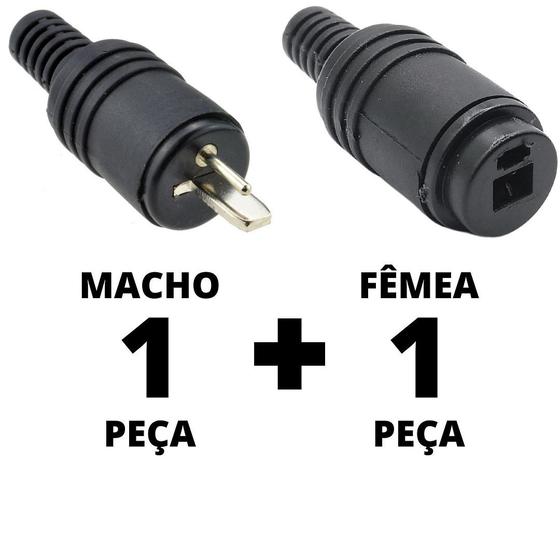 Imagem de 2un Conector Plug Paf Din 2 Pinos Macho e Femea Philips Akai Grundig Marantz Sansui Telefunken