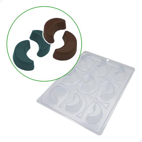 Imagem de 2un Forma para Chocolate com Silicone Meia Lua Gourmet 18g Ref. 9632 BWB