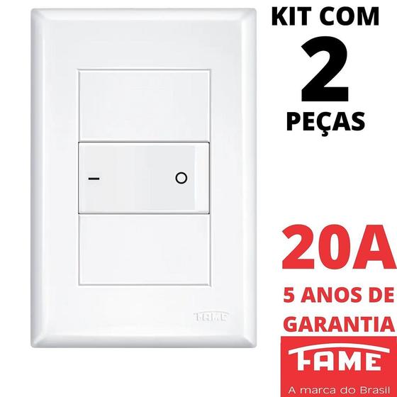 Imagem de 2un Interruptor Bipolar Simples 20A Com Placa Evidence FAME