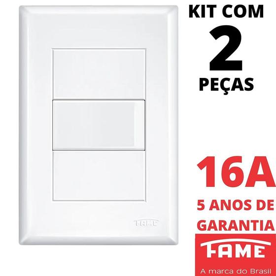 Imagem de 2un Interruptor Simples 16A Com Placa Evidence FAME