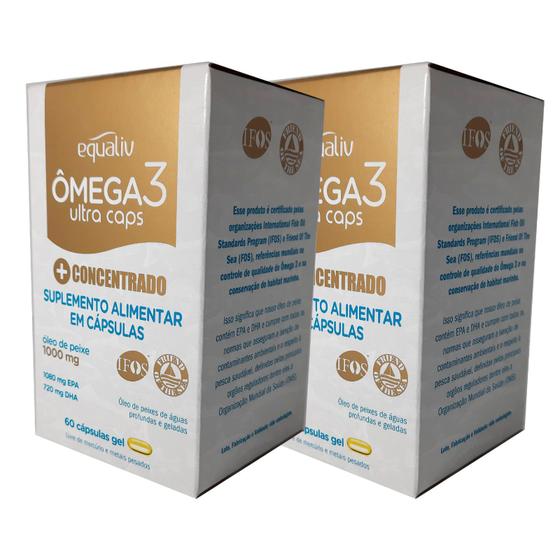 Imagem de 2un Omega 3 Ultra Caps - Óleo de Peixe com EPA e DHA Concentrados - 60 Cápsulas - Equaliv