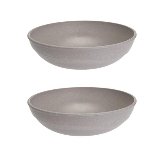 Imagem de 2un Saladeira redonda 2,4lt tigela bowl 25cm Cinza petra