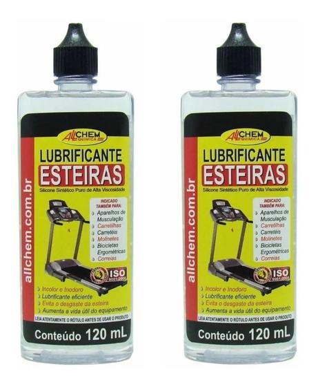 Imagem de 2un Silicone Lubrificante Para Esteira Longa Duração 120ml Allchem