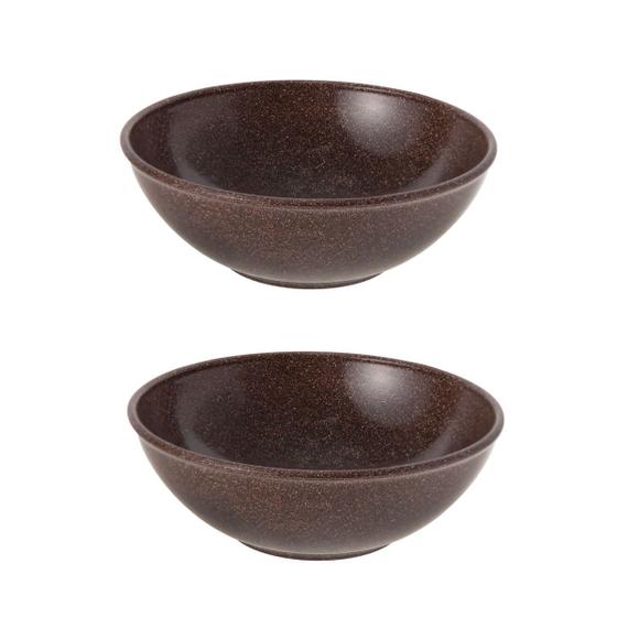 Imagem de 2un Tigela bowl 1lt salada petiscos Marrom Escuro 18,5cm