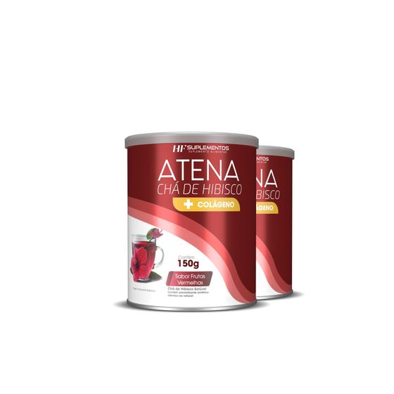 Imagem de 2x atena chá de hibisco + colageno hf suplementos