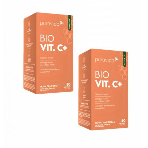 Imagem de 2x Bio Vit C+ Puravida - 60 Cápsulas - Vitamina C