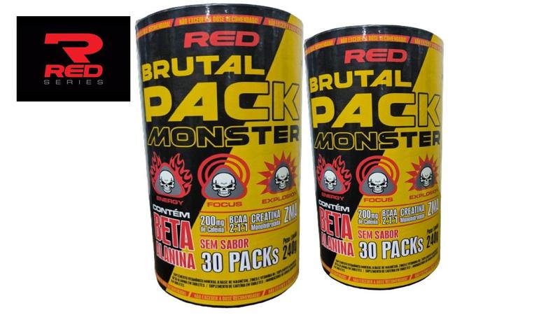 Imagem de 2x Brutal Pack 30 Packs Red Series Pre Treino Beta Alanina