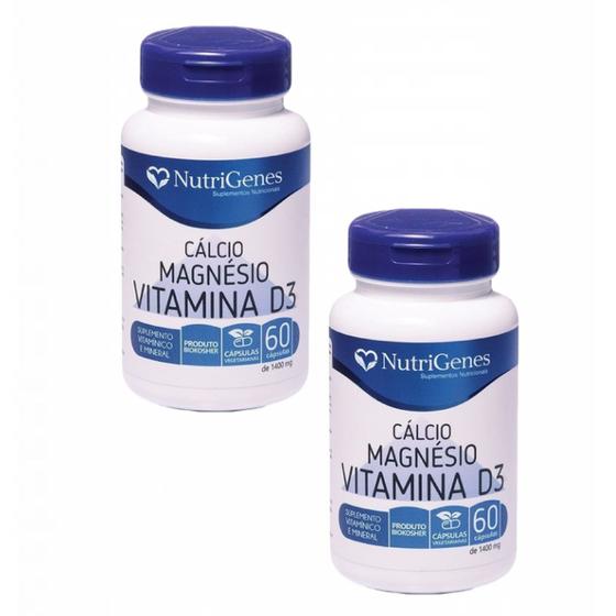 Imagem de 2x Cálcio- Magnésio- Vitamina D3- 60 cápsulas- Nutrigenes