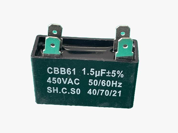 Imagem de 2x Capacitor Partida 1,5uf/450v Faston 37x18x23mm Cbb61