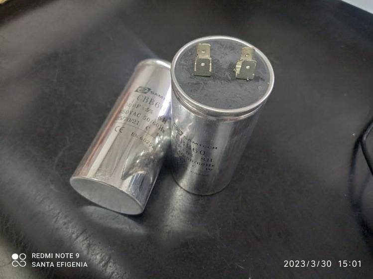 Imagem de 2x Capacitor Partida 50uf/450v Cbb60 5% 50x103mm Base Lisa