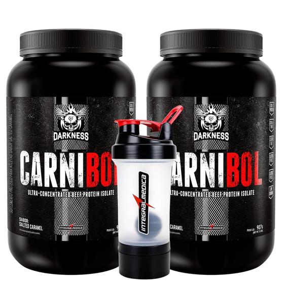 Imagem de 2x Carnibol 900g Integralmedica + Coqueteleira 2 Doses 450 ml Integralmedica