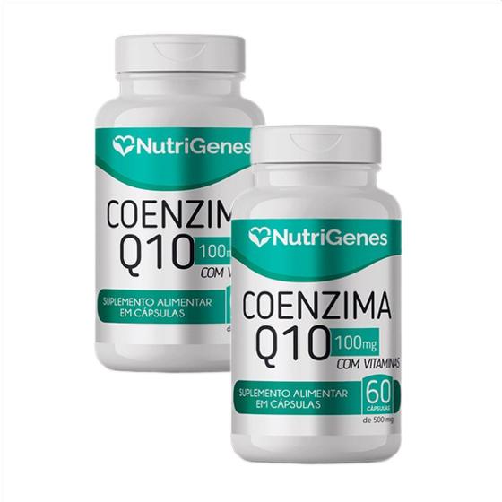 Imagem de 2x Coenzima Q10 Coq10 Nutrigenes -60 Caps. 100mg + Vitaminas