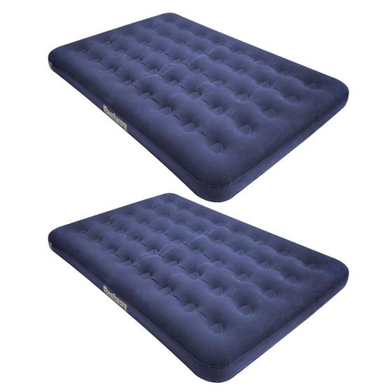 Imagem de 2x Colchonete Colchao Casal p/ Dormir Bestway Azul até 300kg