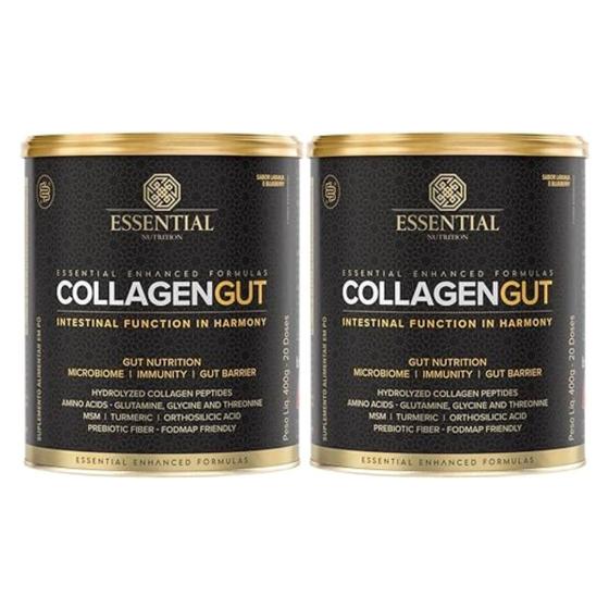 Imagem de 2x Collagen Gut Laranja e Blueberry Essential Nutrition 400g