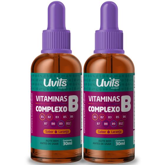 Imagem de 2x Complexo B Liquída 30ml Gotas Uvits 