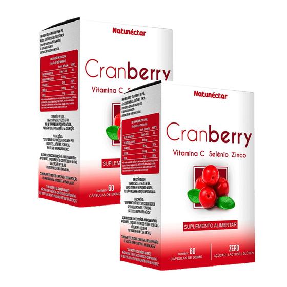 Imagem de 2x Cranberry + Vitamina C + Selênio + Zinco- 60 Cáps. 500mg