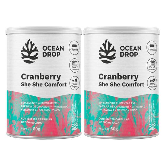 Imagem de 2x Cranberry Vitamina C Vitamina A Ocean Drop 120 Cápsulas