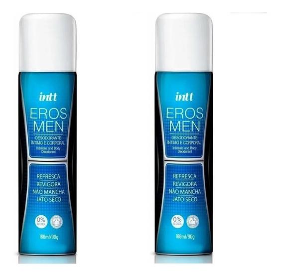 Imagem de 2x Desodorante Intimo e Corporal Masculino Eros Man Jato Seco