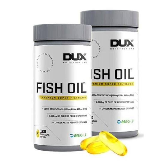 2x fish oil pote 120 cápsulas Dux nutrition Ômega 3 / Óleo de