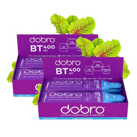 Imagem de 2x Gel BT Nitrato Dobro Sabor Blueberry 10 unidades 30g