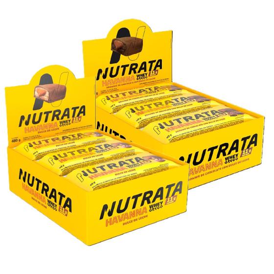 Imagem de 2x Grego Bar Brownie e Havanna - Nutrata 12 un.