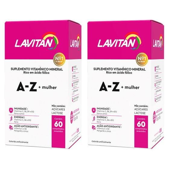 Imagem de 2x Lavitan A-z Mulher Suplemento Vitamínico E Mineral Com Zinco 60 Comprimidos Cimed